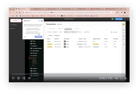 Recording of a prototype test session of the new Reports view
