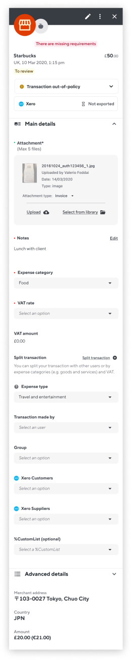Before: one long transaction panel shown to every role